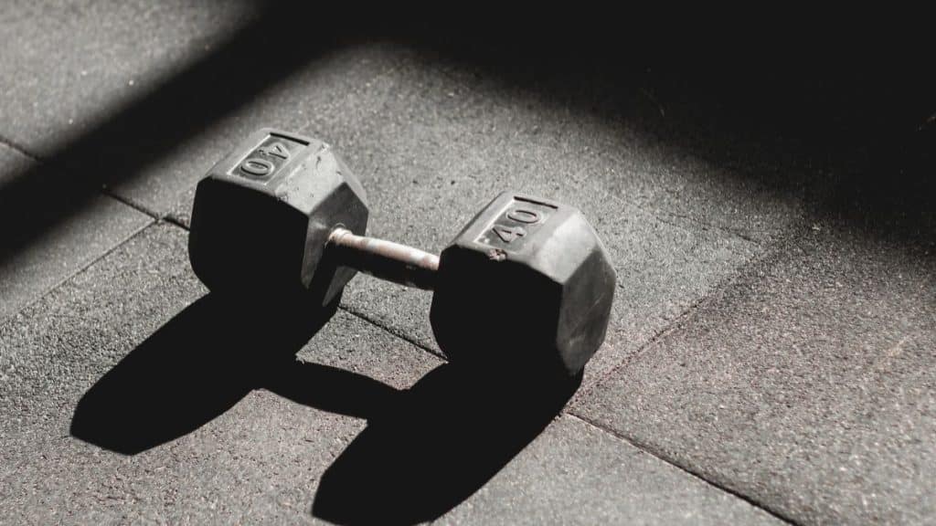 A Close-Up Shot of a Dumbbell