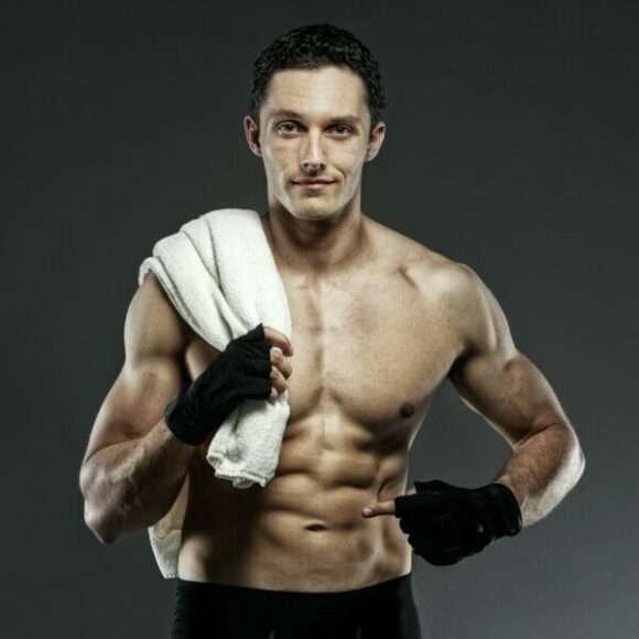muscle man six pack bodybuilder