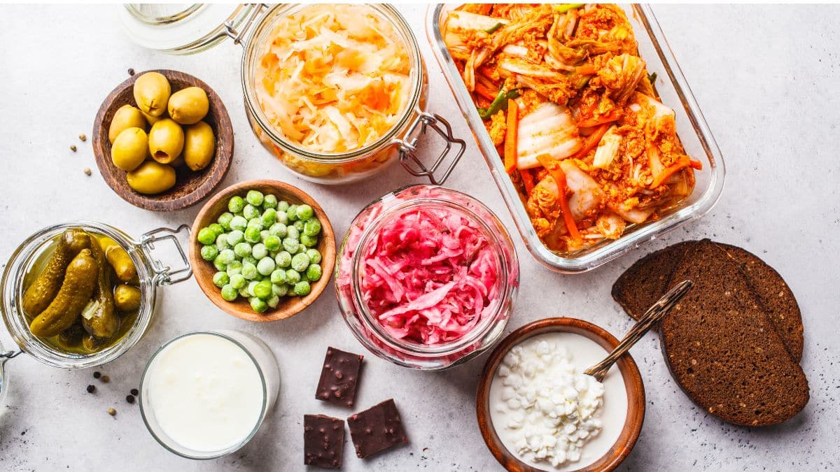 Probiotics Food Concept Kimchi Beet Sauerkraut Sauerkraut Fermentable Foods