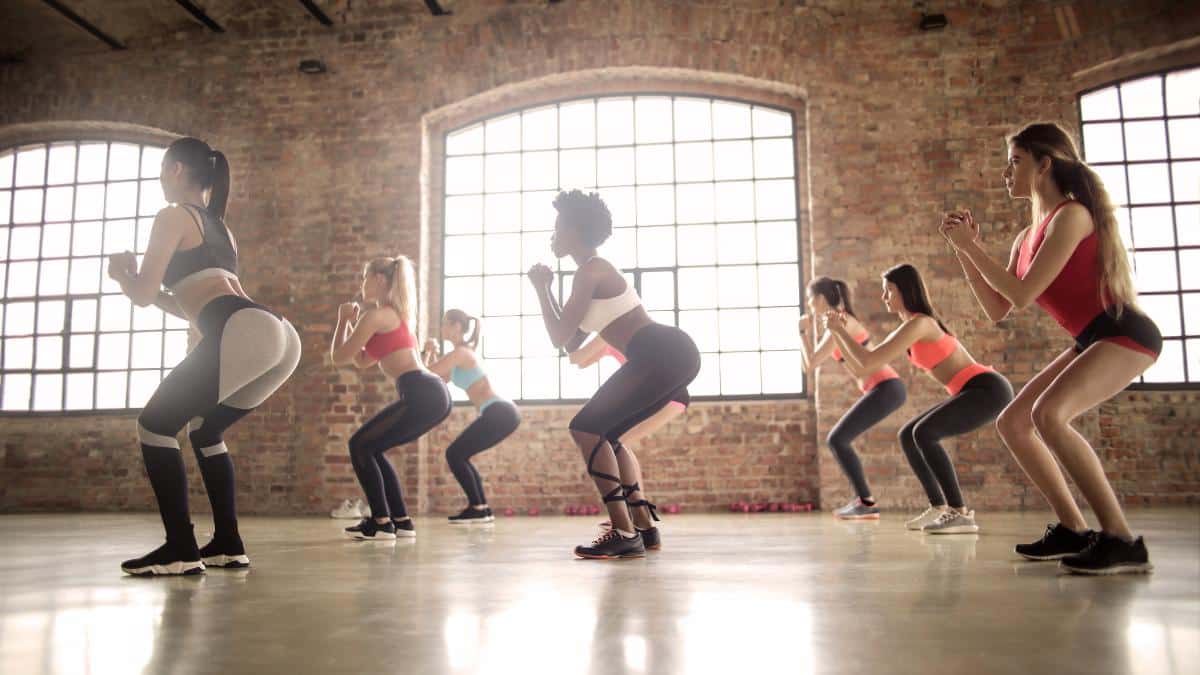 women, squat, gym, butt, exercise
