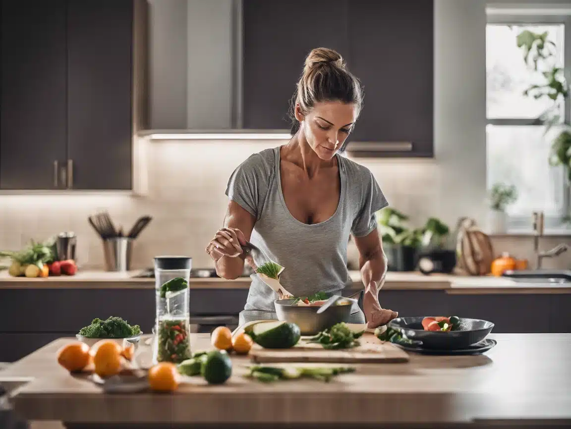 Nutrition and Fitness, woman, kitchen, food, health