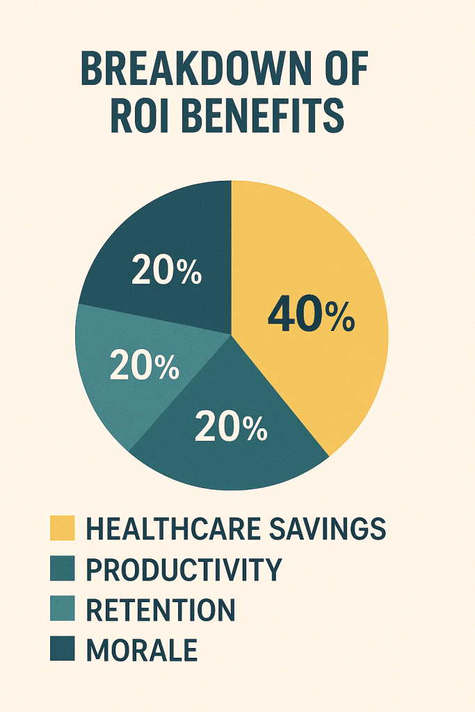 Corporate wellness ROI benefits pie chart