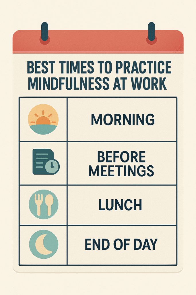 Best times to practice mindfulness for work stress