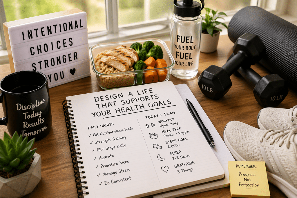 How to design a life that supports your health goals with planning, nutrition, and fitness habits