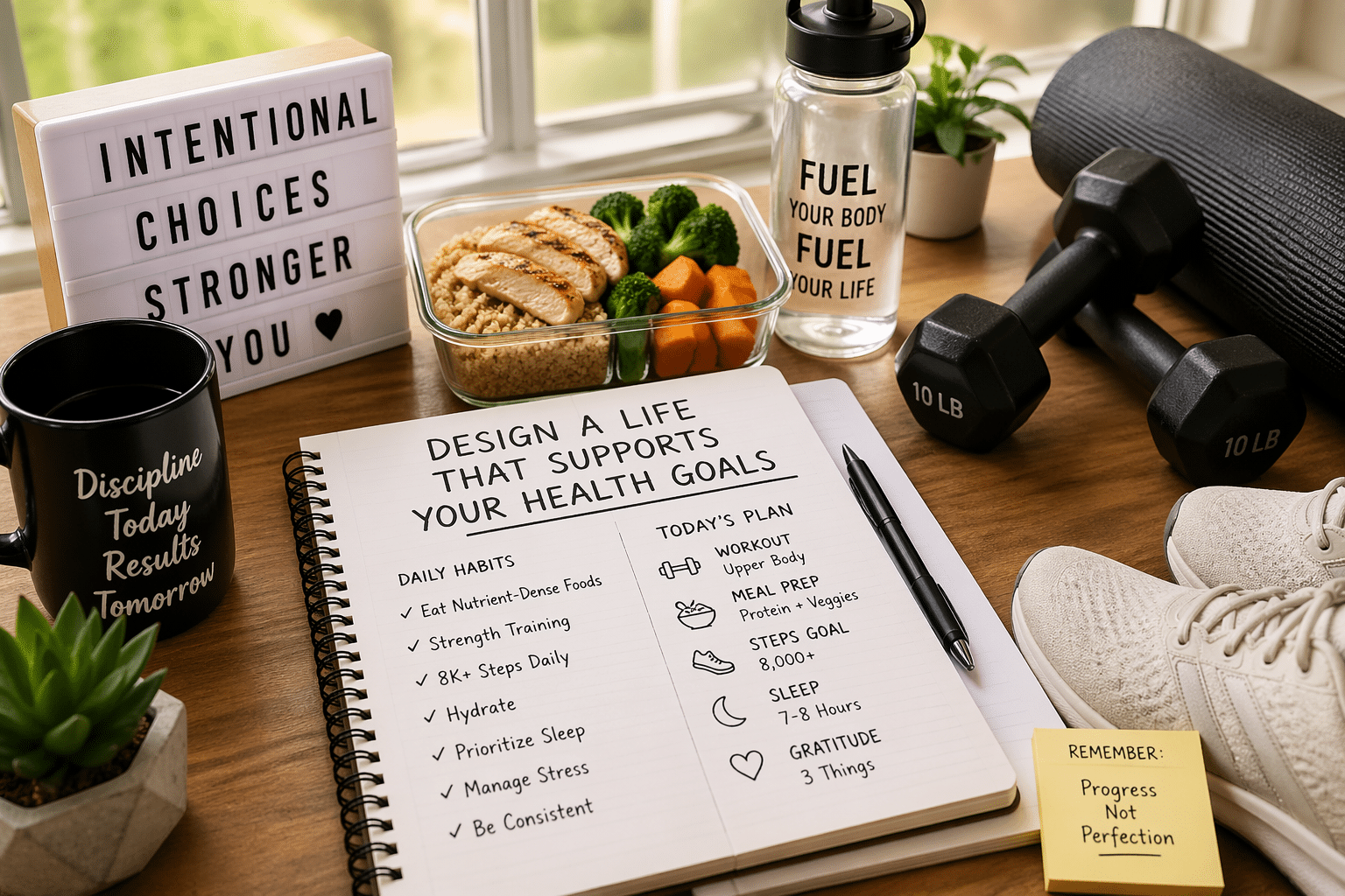 How to design a life that supports your health goals with planning, nutrition, and fitness habits