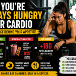 Woman resting after a cardio workout illustrating why people feel hungry after cardio and how post-workout appetite can affect fat loss.